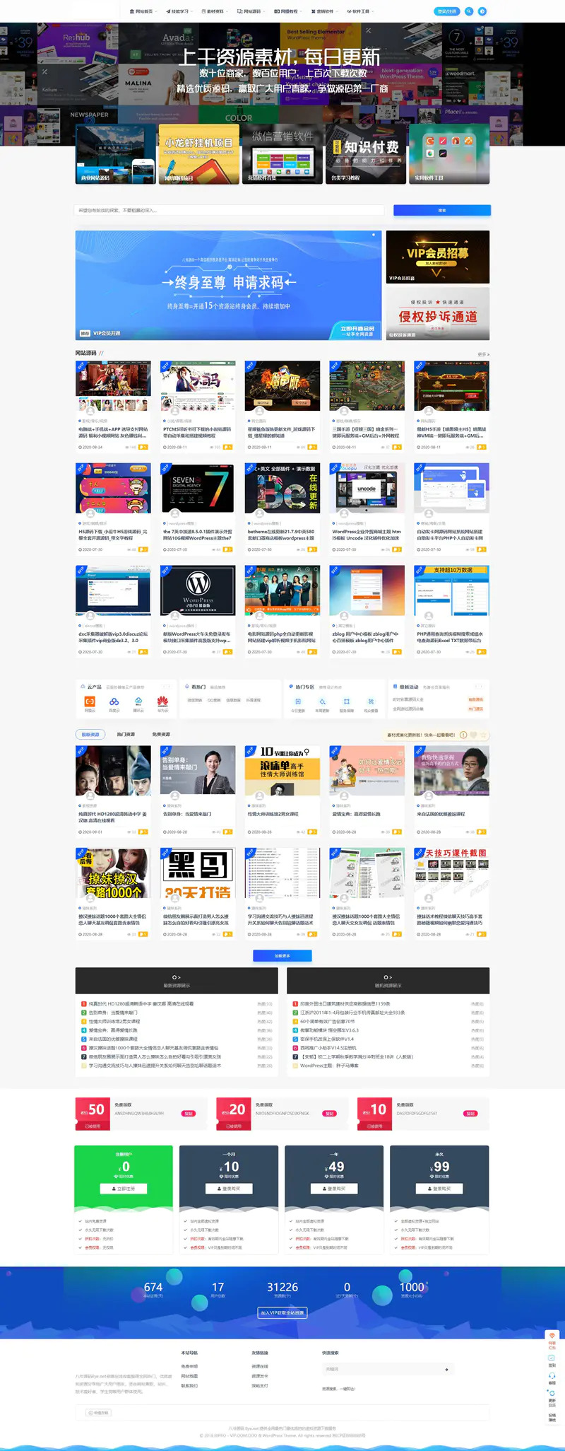 图片[1]-资源在线整站31212个源码打包完整运营版，带RiPRO主题无需授权-酷威宝库