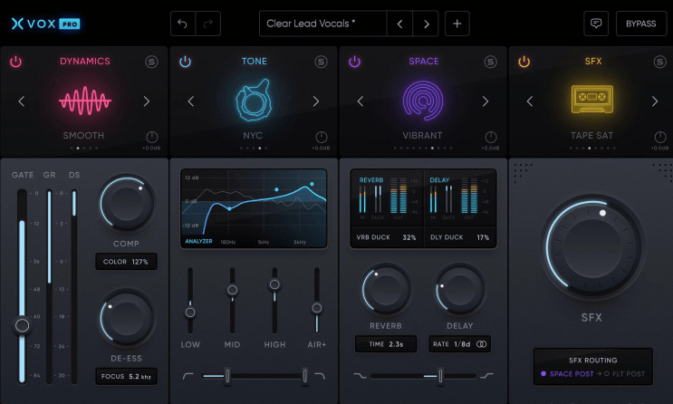 终极人声混音套件 Nuro Audio Xvox Pro 零延迟一键混音混响一体化人声优化染色效果器预设插件-酷威宝库